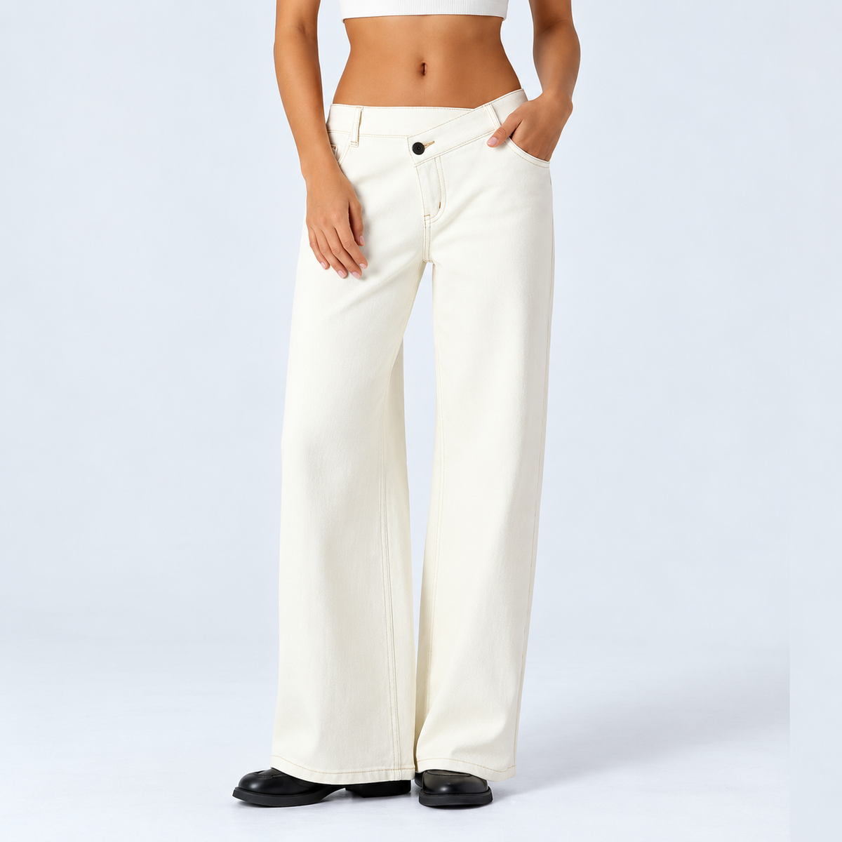 Low Rise Baggy Wide Leg Jeans — Relaxed Casual Style