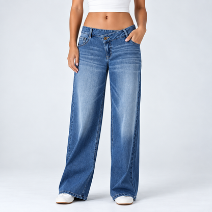 Low Rise Baggy Wide Leg Jeans — Relaxed Casual Style