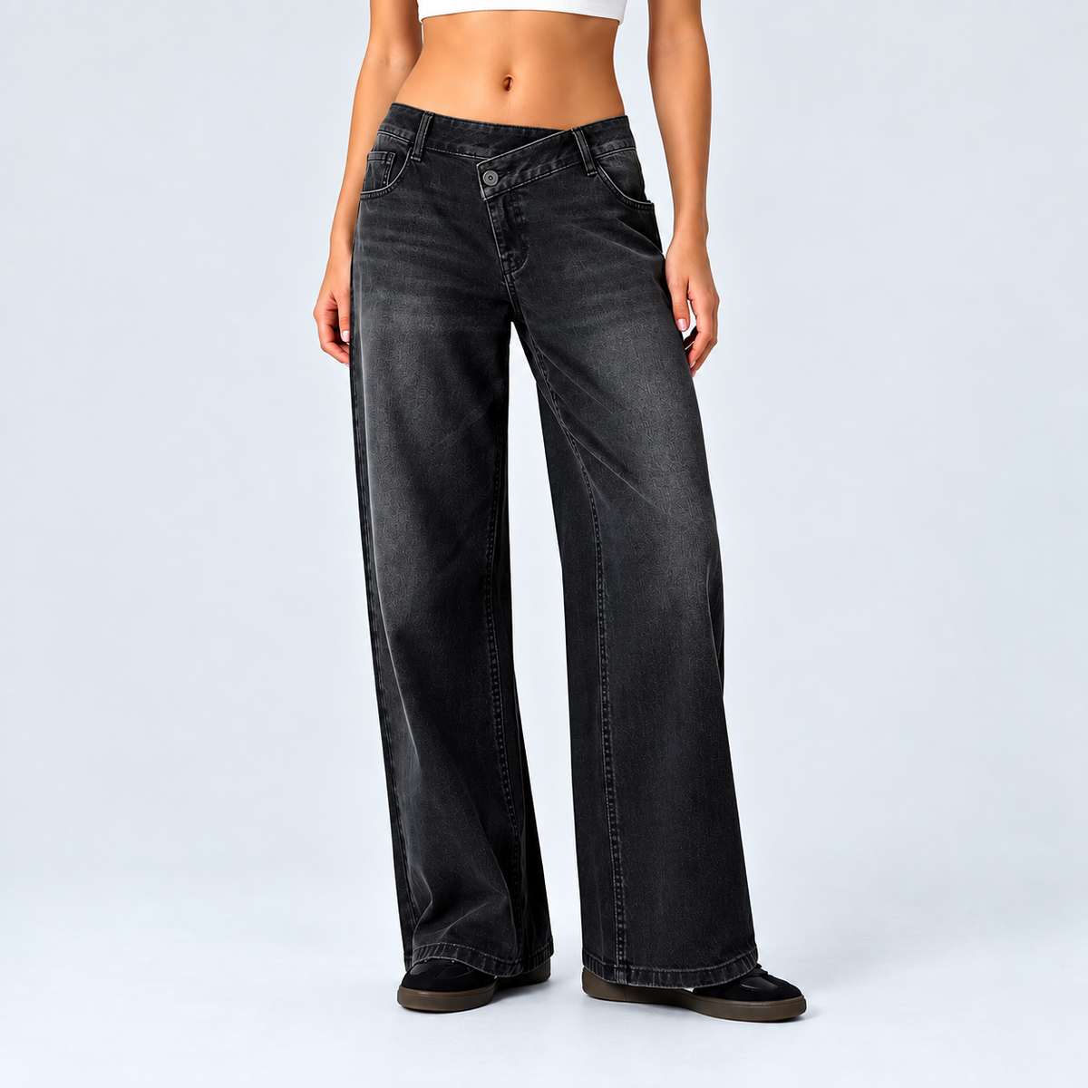 Low Rise Baggy Wide Leg Jeans — Relaxed Casual Style