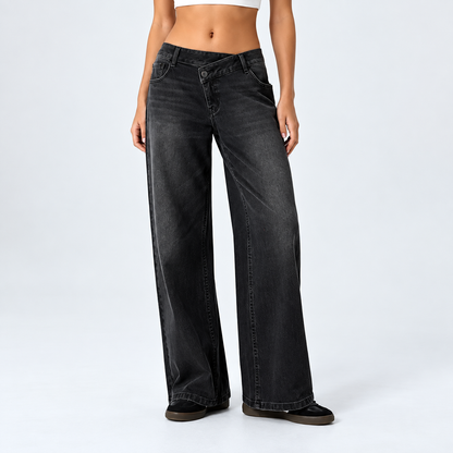 Low Rise Baggy Wide Leg Jeans — Relaxed Casual Style