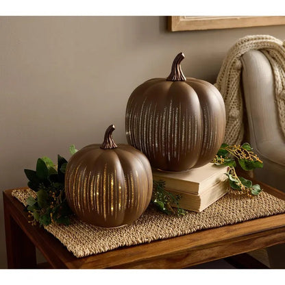 Glass Pumpkins — Lighted Halloween Decor