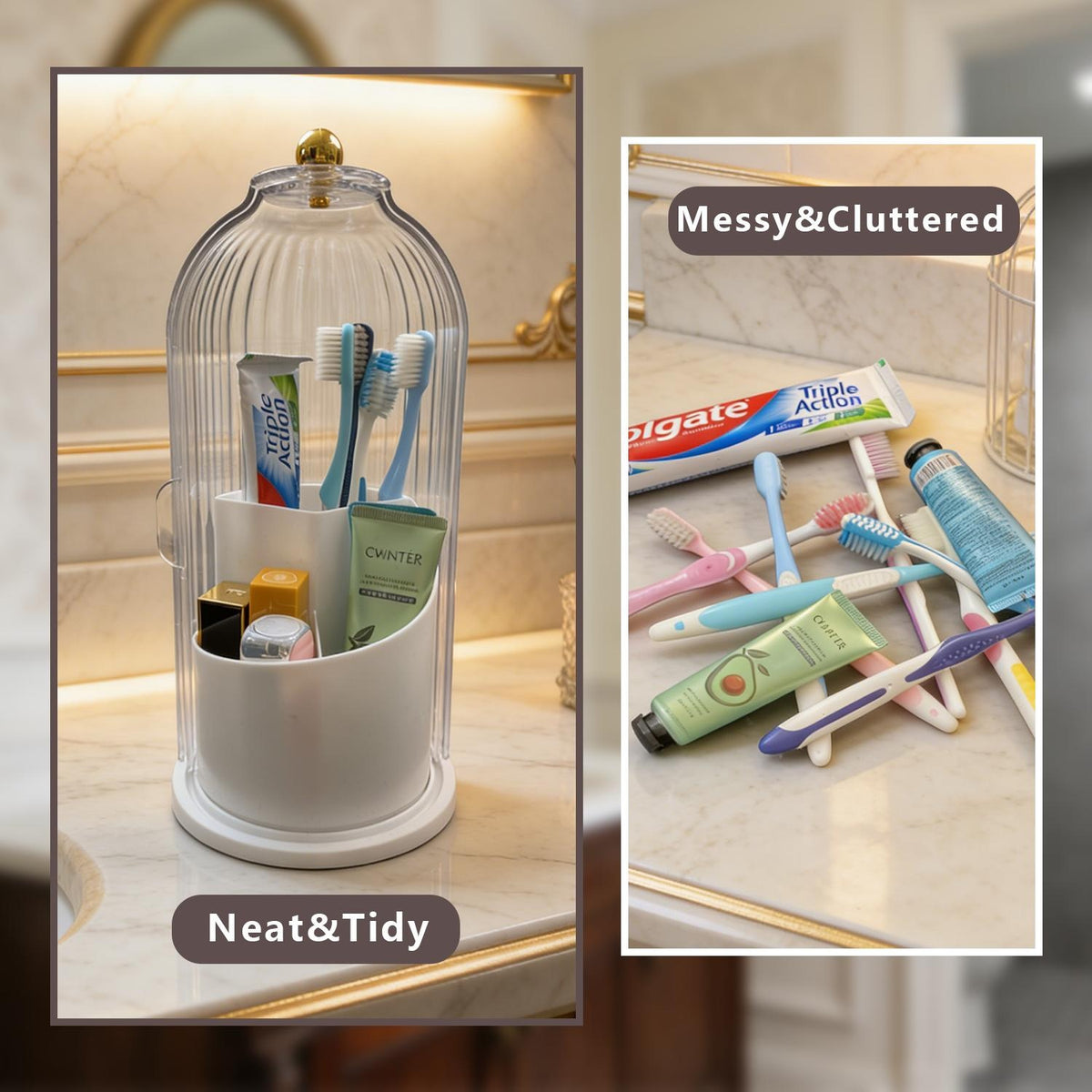 360° Rotating Toothbrush Holder — for Bathroom and Vanity