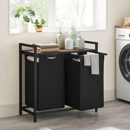 Compartmentalized Laundry Hamper — Sorter with Shelf