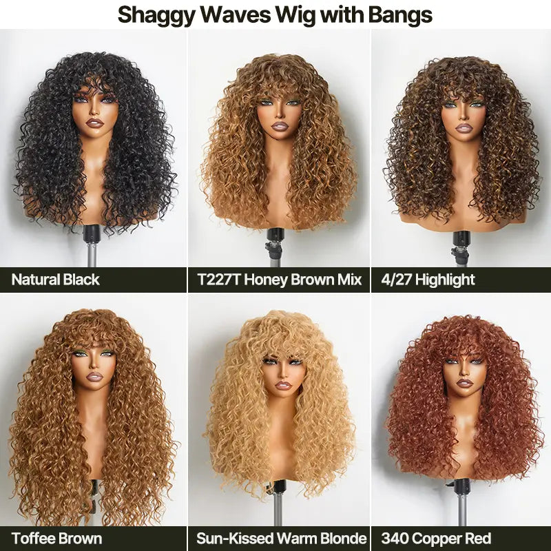 Boho Curly Wig with Bangs