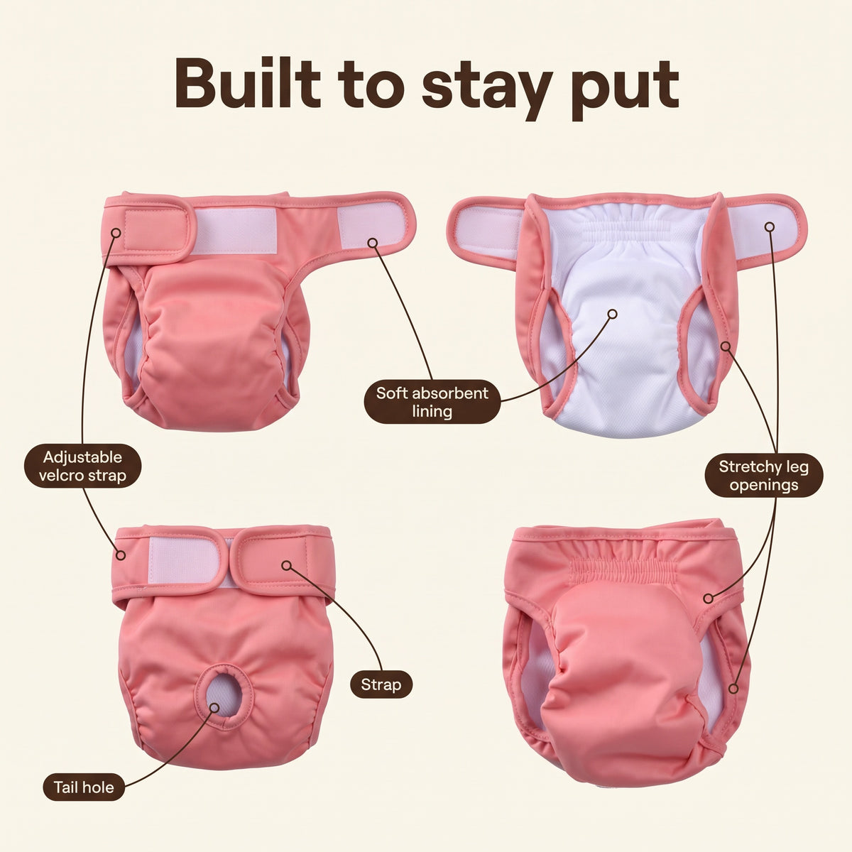 Washable Dog Diaper — For Heat, Training and Seniors