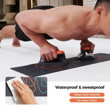 Ergonomic Push Up Bars — Home Workout Set with Mat