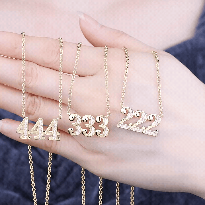 18K Gold Lucky Number Pendant Necklace — For Women