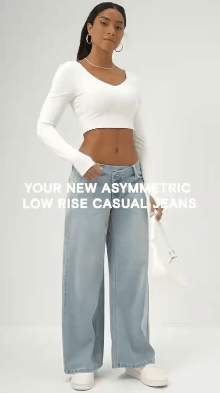 Low Rise Baggy Wide Leg Jeans — Relaxed Casual Style