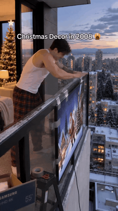 Smart Animated Christmas Lights — Balcony Decor