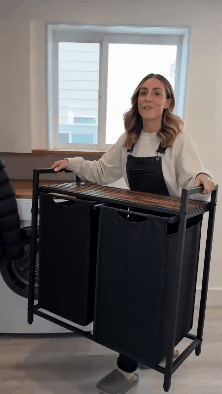 Compartmentalized Laundry Hamper — Sorter with Shelf