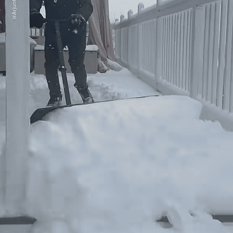 Wheeled Snow Shovel Pusher — for Driveways and Sidewalks